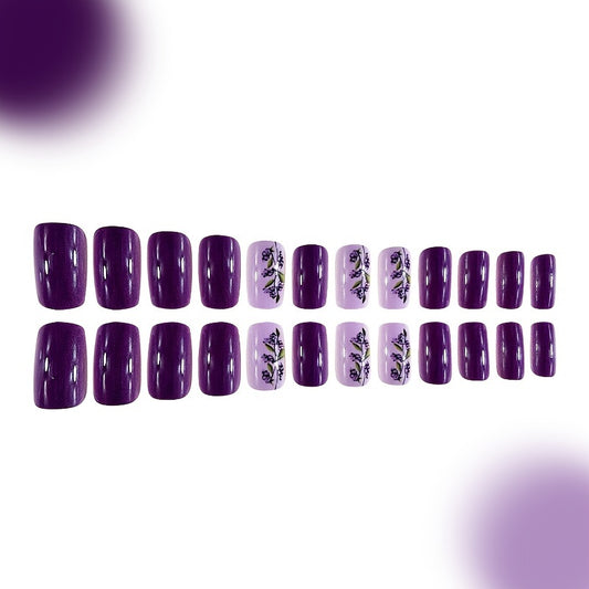 🌟 Unghie Viola – Set da 24 Pezzi
